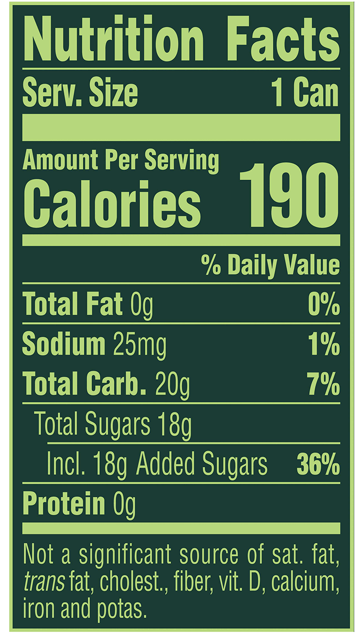 Nutrition Facts 12oz